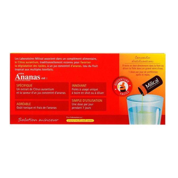 Milical - Extra Ananas brûle-graisses - 7 doses de 10 ml