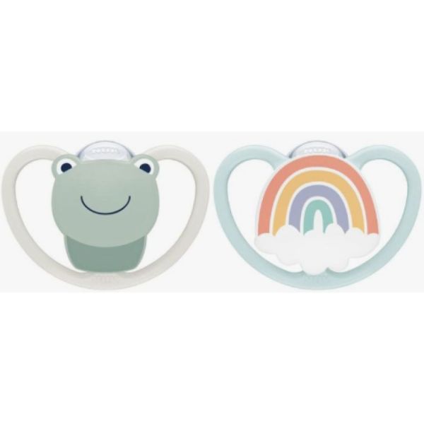 NUK - Space Sucettes Bleu 0-6mois - 2 sucettes