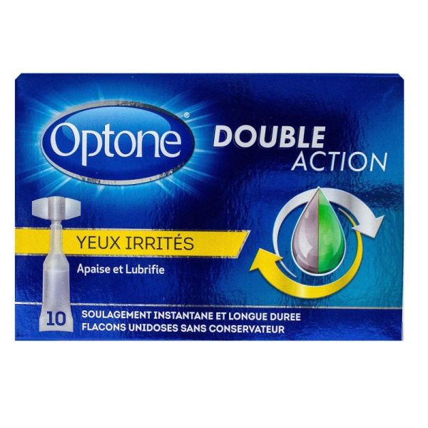 Optone - Double action Yeux irrités - 10 unidoses