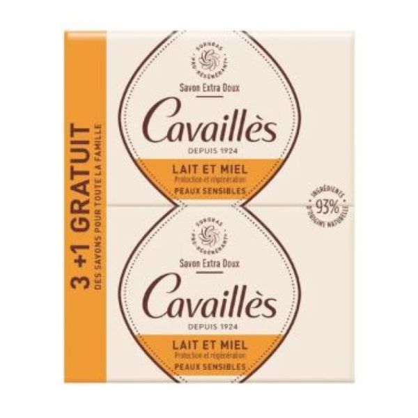 Rogé Cavaillès - Pain savon lait et miel 3+1 gratuits - 4x250g