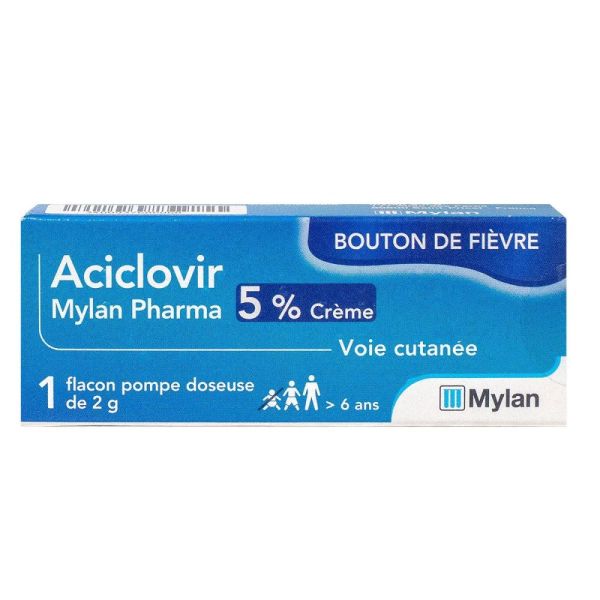 Viatris - Aciclovir 5% crème - Flacon pompe 2g