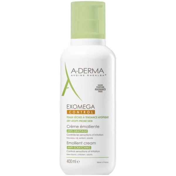 A-Derma - Crème émolliente anti-grattage Exomega control - 400ml