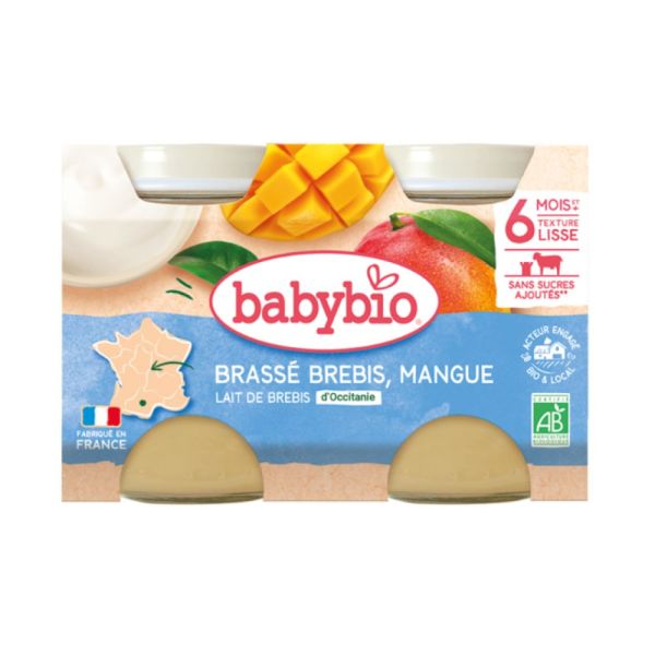 Babybio - Brassé Brebis Mangue - Dès 6 Mois - 2x130g
