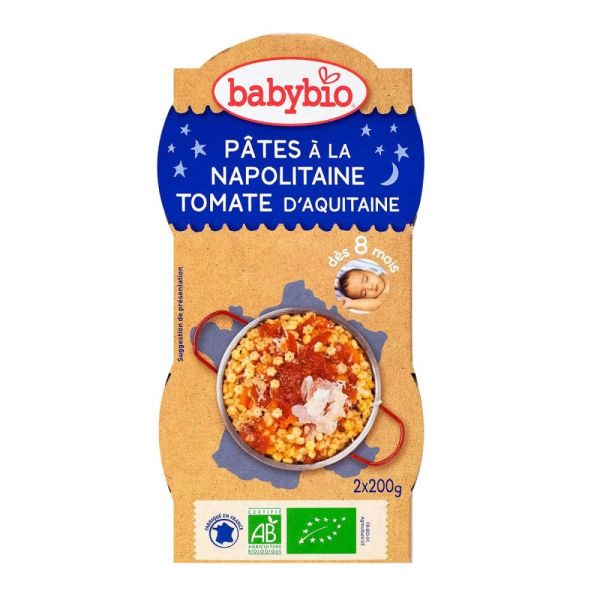 Babybio - Pâtes à la napolitaine tomate d'Aquitaine - dès 8 mois - 2x200g
