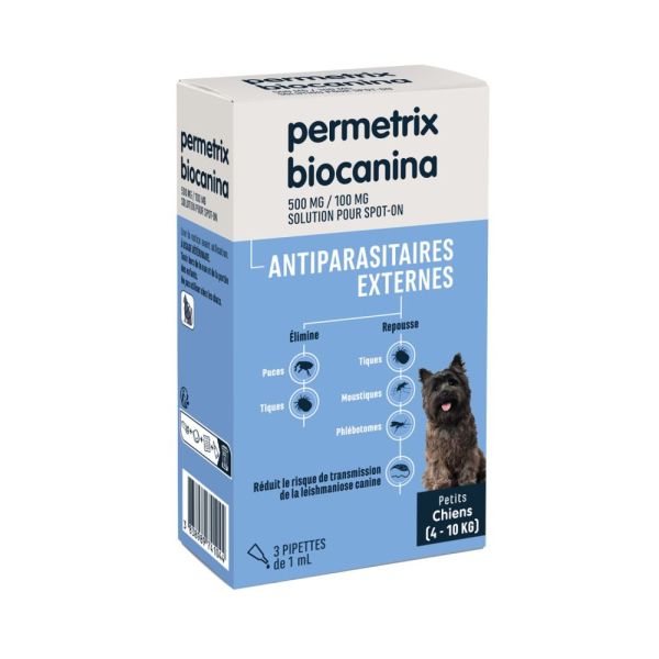 Biocanina - Permetrix antiparasitaires externes petits chiens - 3x1ml
