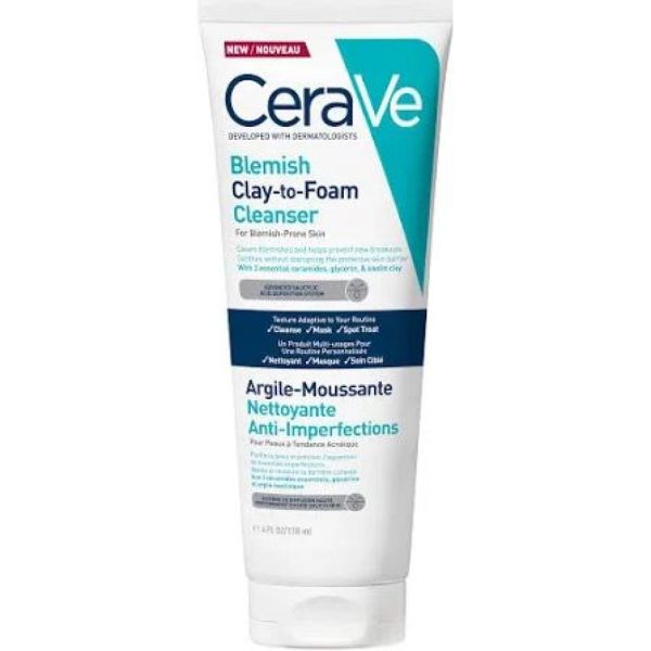 Cerave - Argile moussante nettoyante anti-imperfection - 118mL