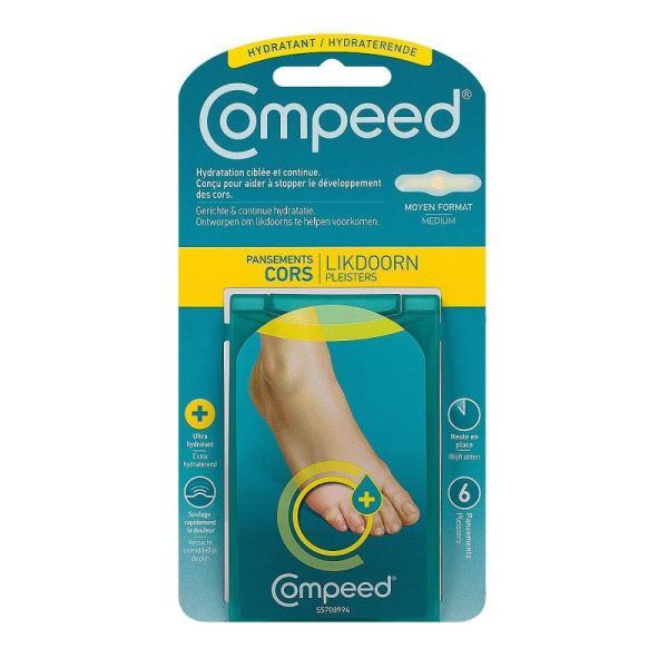 Compeed - Pansements Cors  moyen format - 6 pansements