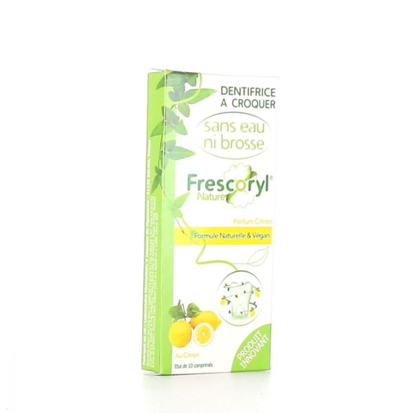 Frescoryl Nature - Dentifrice à croquer citron - 10 comprimés