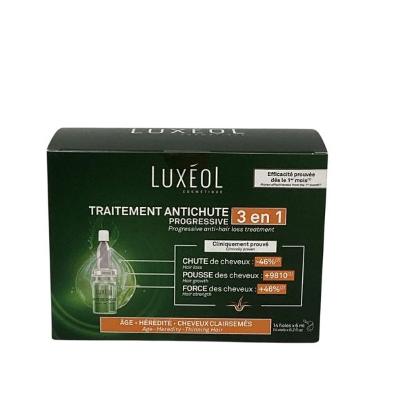 Luxéol - Traitement antichute progressive 3 en 1 - 14 fioles
