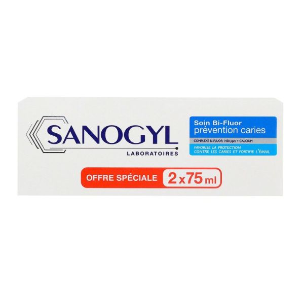 Sanogyl - Dentifrice Soin B-fluor Prévention caries - Lot de 2 x 75 mL