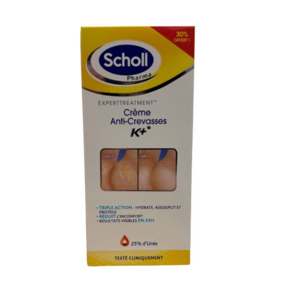 Scholl - Crème anti-crevasses active repair K+