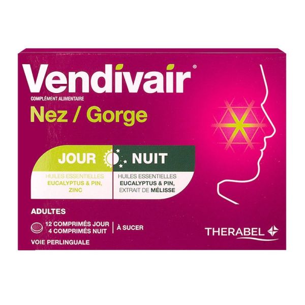 Vendivair - Nez/Gorge - Jour & Nuit - 16 comprimés