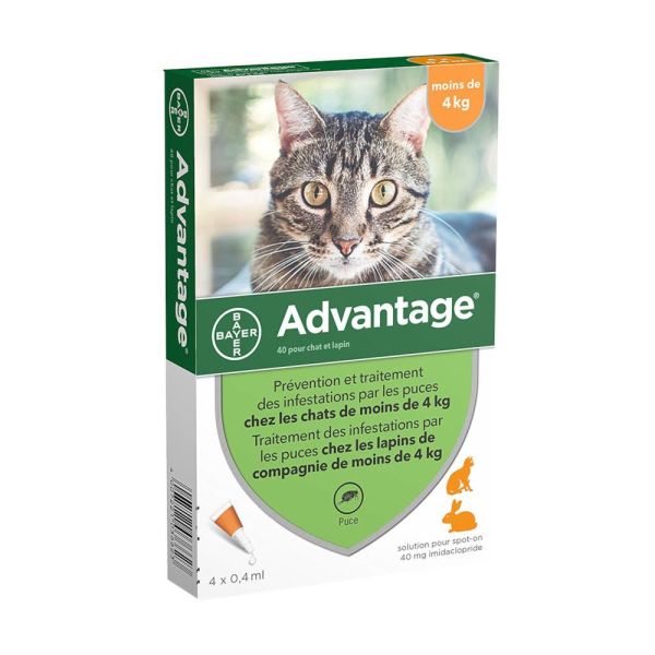 Advantage - Anti Puces pour Chats & Lapins - 4 kg