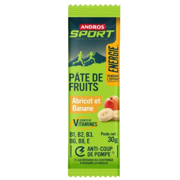 Andros sport - Pâtes de fruits abricot et banane - 30g