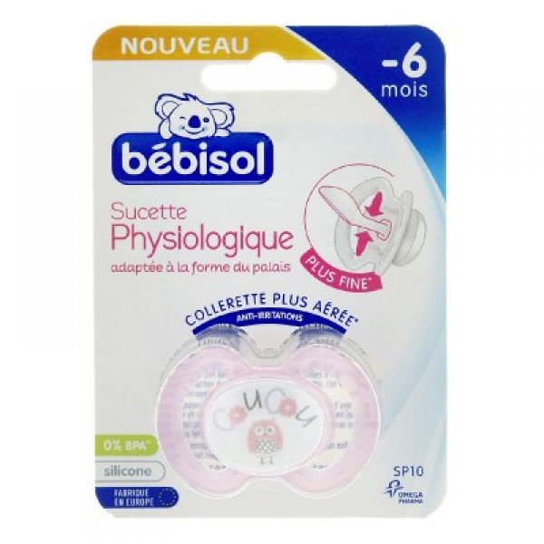 Bébisol - Sucette physiologique silicone Coucou 0-6 mois