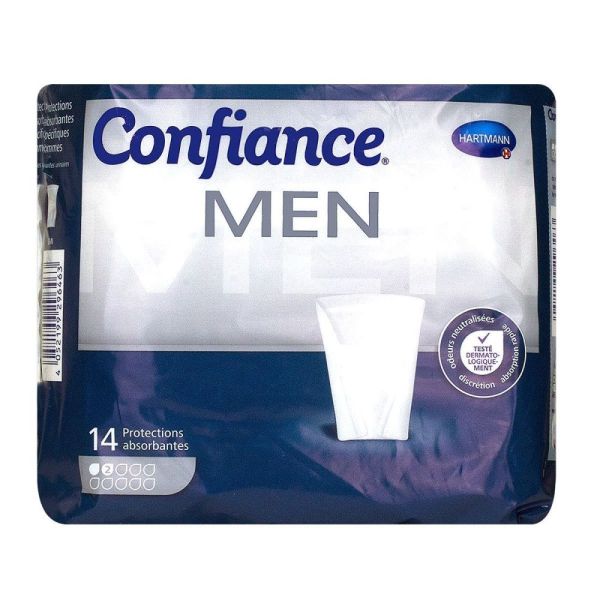 Hartmann - Confiance men 14 absorbantes 2 gouttes