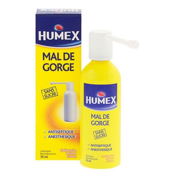 Humex mal de gorge Benzalkonium/Lidocaïne - collutoire en flacon pressurisé