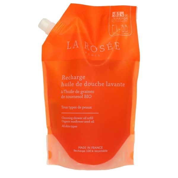 La Rosée - Ecorecharge huile de douche lavante - 800ml
