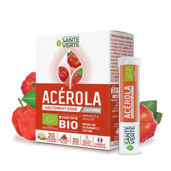 Santé Verte - Acérola 1470mg - 20 comprimés à croquer