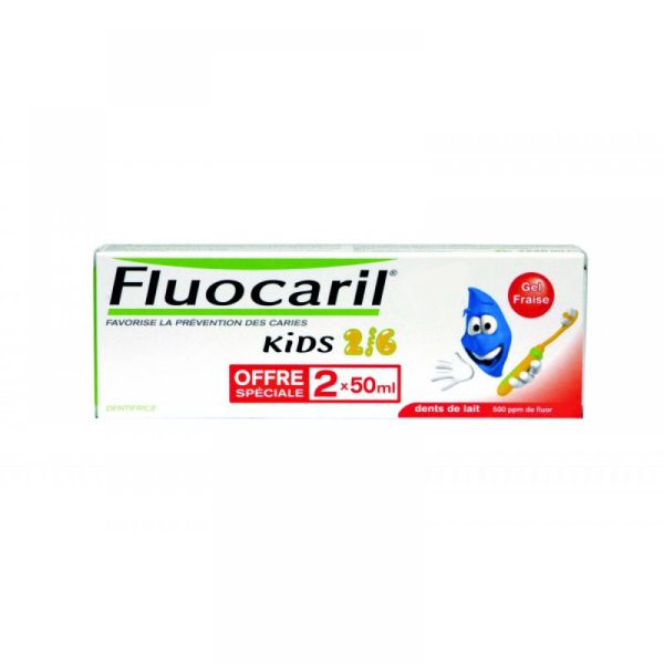 Fluocaril - Dentifrice kids 0 - 6 ans gel fraise