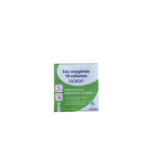 Gilbert - Eau oxygénée 10 volumes - 10 unidoses de 10 ml
