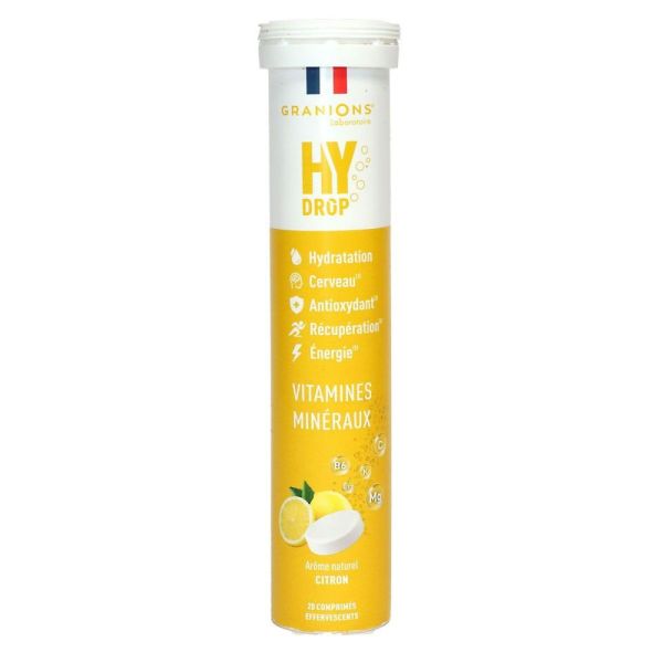 Granions - HY DROP Arôme naturel Citron - 20 comprimés effervescents
