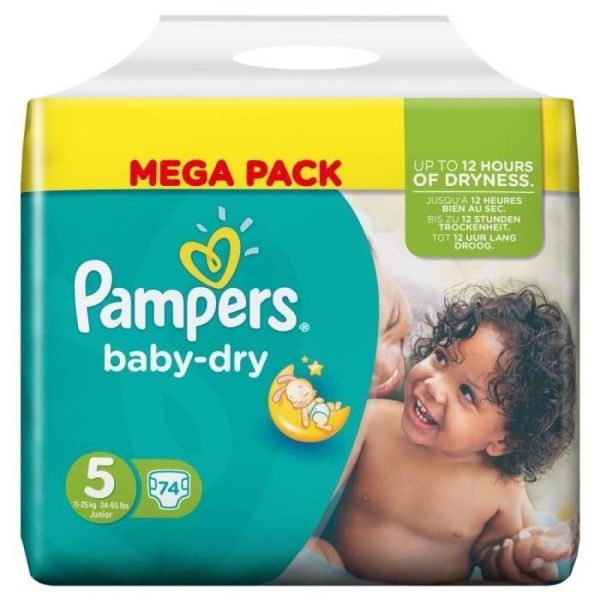Pampers - Baby Dry taille 5 - 74 couches