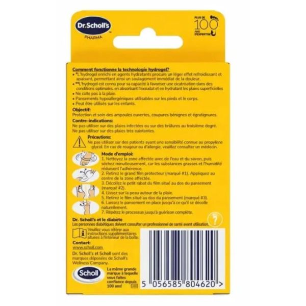 Scholl - Pansements Ampoules ouvertes, Coupures et Egratignures - 6 pansements