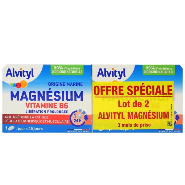 Urgo - Alvityl Magnésium vitamine B6 lot de 2 - 2x45 comprimés