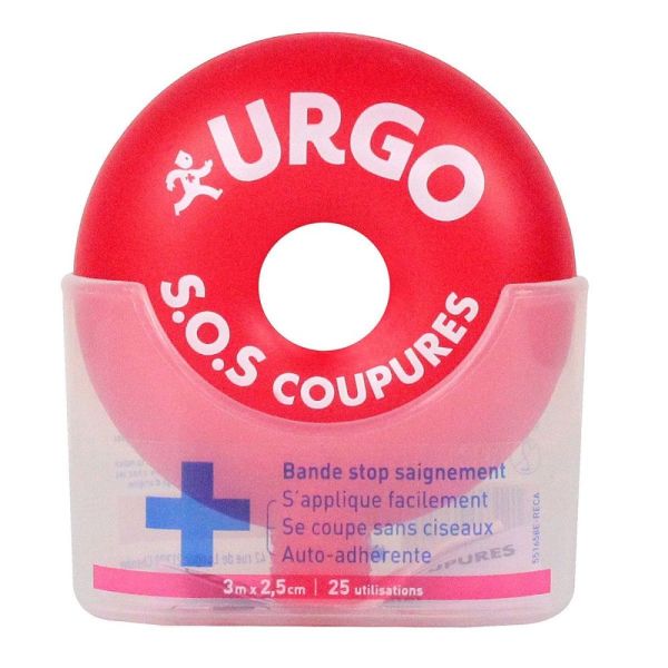 Urgo - SOS coupures Bande stop saignement - 3m x 2,5cm