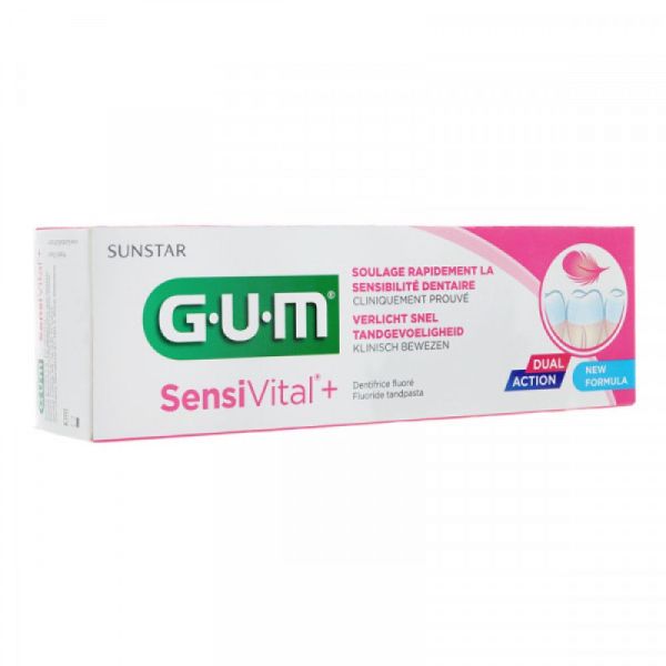 GUM - Dentifrice fluoré SensiVital + - 75 ml