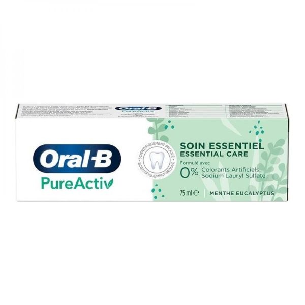 Oral-B - Dentifrice PureActiv Soin essentiel - 75 ml