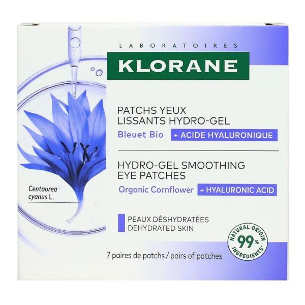 Klorane - Patchs yeux lissants hydro-gel - 2 x 7 patchs