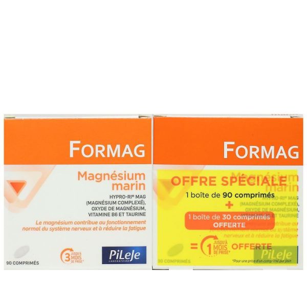 Pileje - Formag Magnéisum marin Offre spéciale 3 mois +1 mois offert