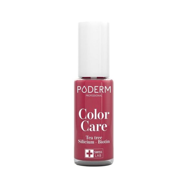 Poderm - Color Care vernis soin à ongles Tea Tree rouge rose - 8ml