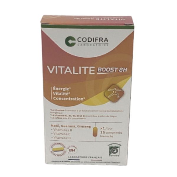 Codifra - Vitalité boost 8heures - 15 comprimés bicouche
