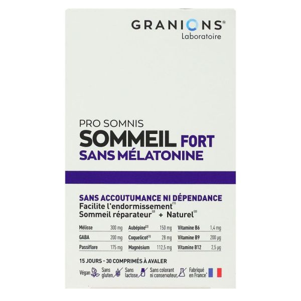 Granions - Sommeil fort sans mélatonine - 30 comprimés