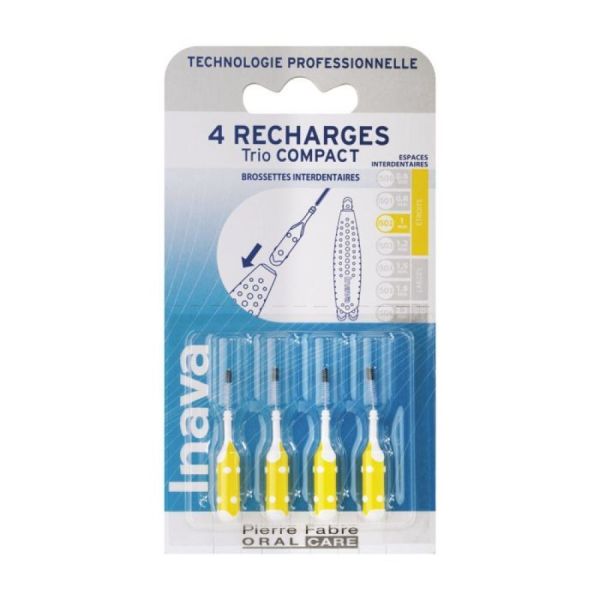 Inava - Recharges trio compact brossettes interdentaires - 4 recharges