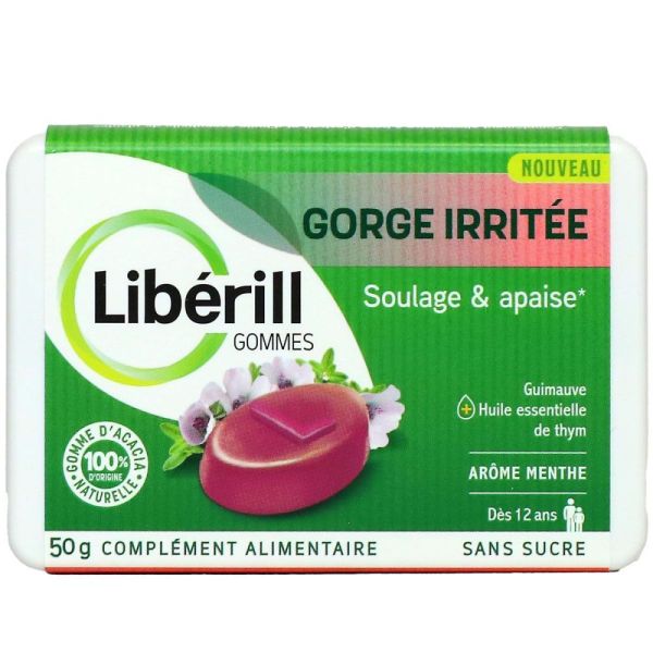 Liberill - Gommes gorge irritée arôme menthe - 50g