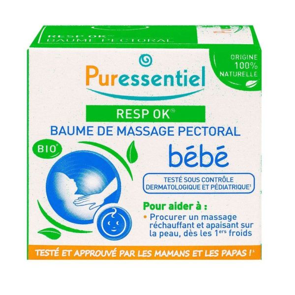 Puressentiel - Resp Ok Baume de massage pectoral Bio bébé - 30ml