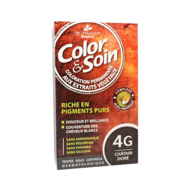 Color & Soin - Coloration Permanente - 4G Châtain doré