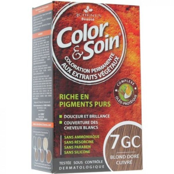 Color & Soin - Coloration Permanente - 7GC Blond doré cuivré