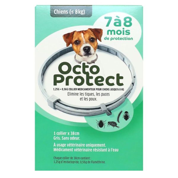 Elanco - Octo Protect collier antiparasitaires pour chiens jusqu'à 8kg - 1 collier