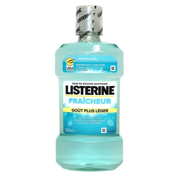 Listerine - Bain de bouche fraîcheur goût plus léger - 500 ml
