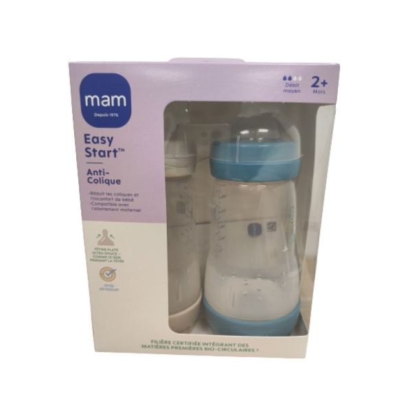 Mam - Biberons easy start anti-colique 2mois+ renard et éléphant - 260mlx2