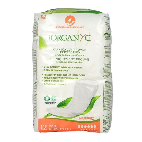 Organyc - Premiers Jours Maternité - 12 protections hygiéniques