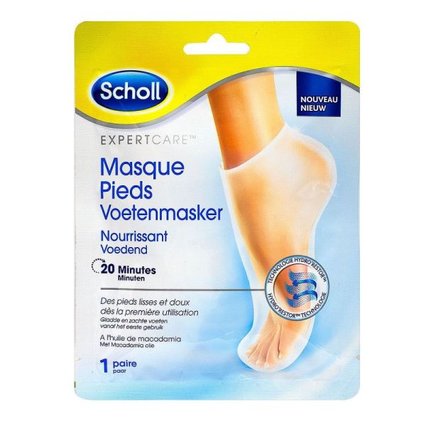 Scholl - Masque Pieds Nourrissant à l'huile de Macadamia - 1 paire