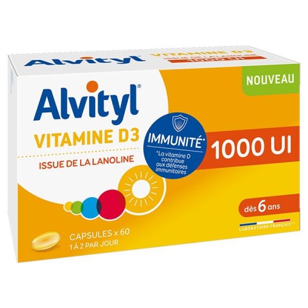 Alvityl - Vitamine D3 1 000 UI - 60 capsules