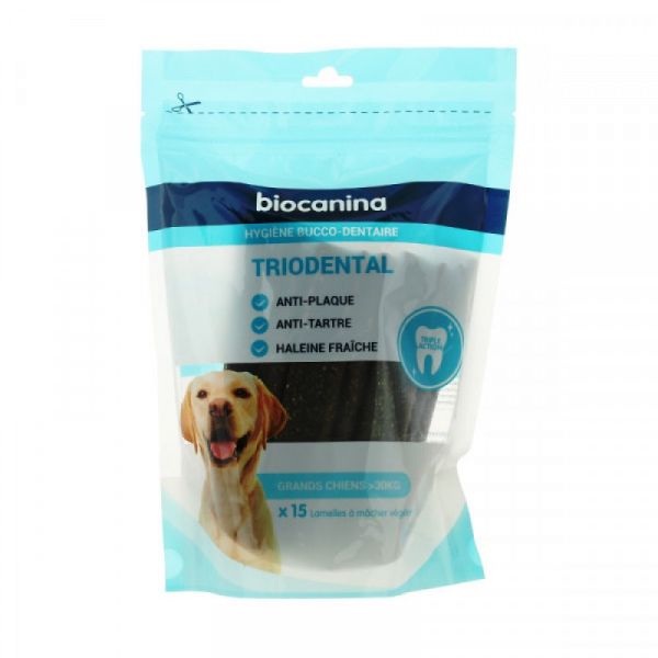 Biocanina Triodental - Grands Chiens Plus de 30 Kg - 15 Lamelles à Mâcher