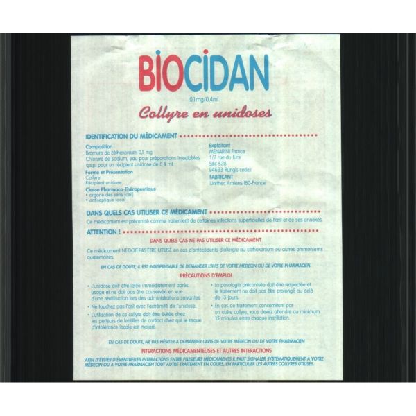 Biocidan collyre - 10 unidoses